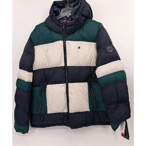 Tommy Hilfiger Adult  Reversible Puffer Jacket XXL  big Logo 2 coats in 1